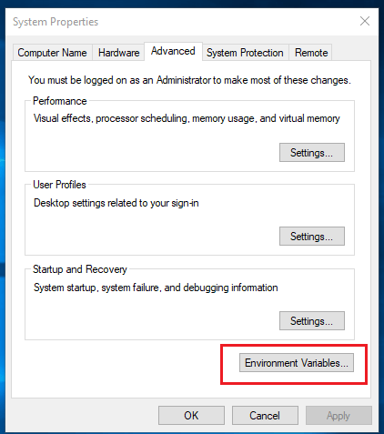 Environment variables in Windows