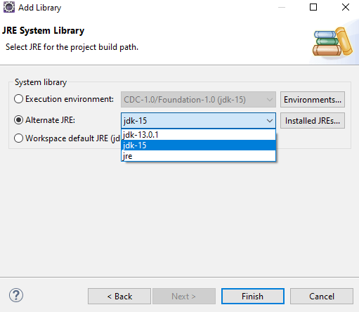 Select Java version in Eclipse