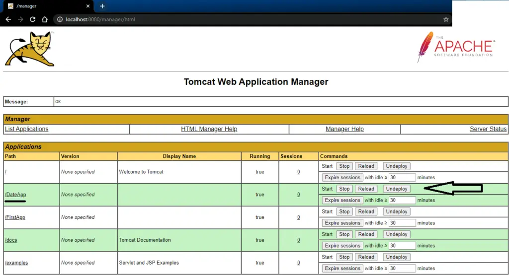 Manage App of Tomcat server