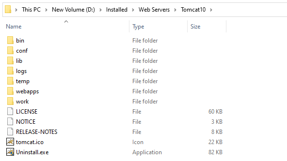 Tomcat installation directory structure